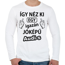 PRINTFASHION Jóképű audis - Férfi hosszú ujjú póló - Fehér férfi póló