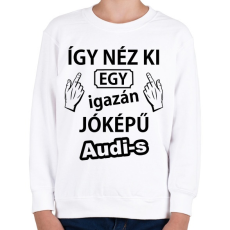 PRINTFASHION Jóképű audis - Gyerek pulóver - Fehér