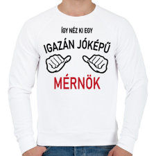 PRINTFASHION Jóképű mérnök - Férfi pulóver - Fehér férfi pulóver, kardigán
