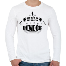 PRINTFASHION Jóképű rendőr - Férfi hosszú ujjú póló - Fehér