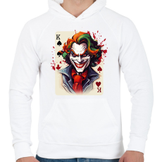 PRINTFASHION Joker - Férfi kapucnis pulóver - Fehér