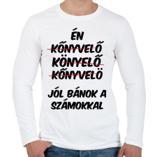 PRINTFASHION Jól bánok a számokkal - Férfi hosszú ujjú póló - Fehér férfi póló