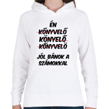 PRINTFASHION Jól bánok a számokkal - Női kapucnis pulóver - Fehér női pulóver, kardigán