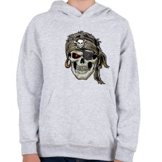 PRINTFASHION Jolly Roger kalóz - Gyerek kapucnis pulóver - Sport szürke