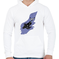 PRINTFASHION Jön a bálna - Férfi kapucnis pulóver - Fehér