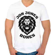 PRINTFASHION Jon Jones Bones - Férfi V-nyakú póló - Fehér férfi póló