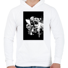 PRINTFASHION Jon Jones - Férfi kapucnis pulóver - Fehér