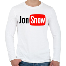 PRINTFASHION Jon Snow youtube - Férfi hosszú ujjú póló - Fehér férfi póló