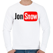 PRINTFASHION Jon Snow youtube - Férfi pulóver - Fehér férfi pulóver, kardigán