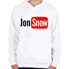 PRINTFASHION Jon Snow youtube - Gyerek kapucnis pulóver - Fehér