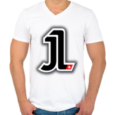 PRINTFASHION Jorge Lorenzo - Férfi V-nyakú póló - Fehér