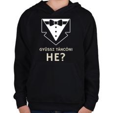 PRINTFASHION Jössz táncolni? - Gyerek kapucnis pulóver - Fekete