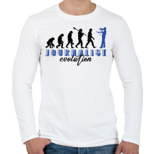 PRINTFASHION Journalist evolution - Férfi hosszú ujjú póló - Fehér férfi póló