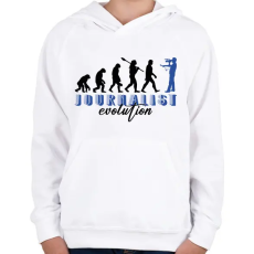 PRINTFASHION Journalist evolution - Gyerek kapucnis pulóver - Fehér