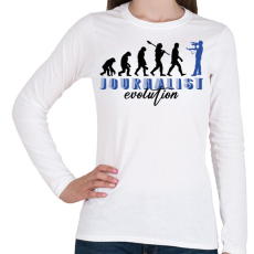 PRINTFASHION Journalist evolution - Női hosszú ujjú póló - Fehér
