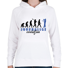 PRINTFASHION Journalist evolution - Női kapucnis pulóver - Fehér