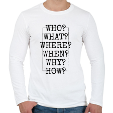 PRINTFASHION Journalist's questions - Férfi hosszú ujjú póló - Fehér férfi póló