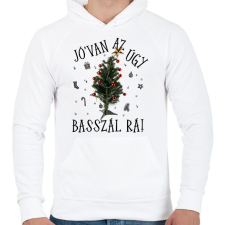 PRINTFASHION Jóvan az úgy basszál rá - Férfi kapucnis pulóver - Fehér férfi pulóver, kardigán