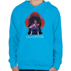 PRINTFASHION Jövő játéka - Gyerek kapucnis pulóver - Azúrkék