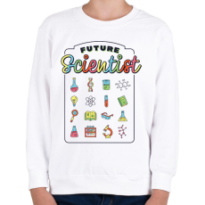 PRINTFASHION Jövőbeli tudós - Gyerek pulóver - Fehér