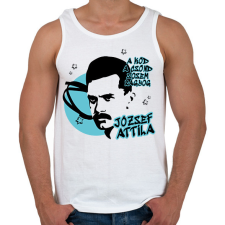 PRINTFASHION József Attila- A köd, a csönd - Férfi atléta - Fehér atléta, trikó