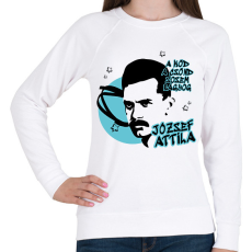 PRINTFASHION József Attila- A köd, a csönd - Női pulóver - Fehér