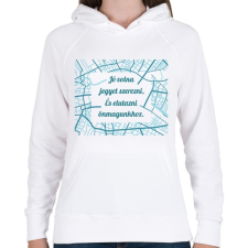 PRINTFASHION József Attila - Jó volna jegyet szerezni - Női kapucnis pulóver - Fehér női pulóver, kardigán