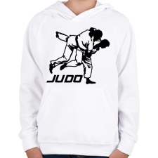 PRINTFASHION Judo - Cselgáncs - Gyerek kapucnis pulóver - Fehér gyerek pulóver, kardigán
