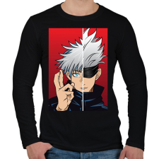 PRINTFASHION Jujutsu Kaisen Gojo - Férfi hosszú ujjú póló - Fekete férfi póló