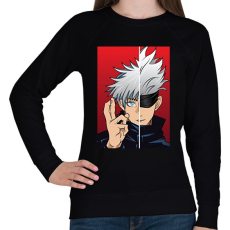 PRINTFASHION Jujutsu Kaisen Gojo - Női pulóver - Fekete
