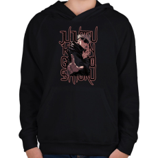 PRINTFASHION Jujutsu Kaisen Gojo Satoru - Gyerek kapucnis pulóver - Fekete