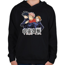 PRINTFASHION Jujutsu Kaisen - Gyerek kapucnis pulóver - Fekete gyerek pulóver, kardigán