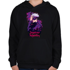 PRINTFASHION Jujutsu Kaisen Satoru Gojo - Gyerek kapucnis pulóver - Fekete gyerek pulóver, kardigán