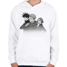 PRINTFASHION Jujutsu Trio (1) - Gyerek kapucnis pulóver - Fehér gyerek pulóver, kardigán