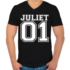 PRINTFASHION Juliet - Férfi V-nyakú póló - Fekete férfi póló