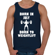 PRINTFASHION Júliusban születve - súlyemelésre születve - Férfi atléta - Sötétkék atléta, trikó