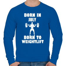 PRINTFASHION Júliusban születve - súlyemelésre születve - Férfi pulóver - Királykék férfi pulóver, kardigán