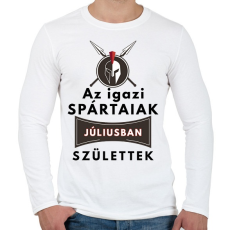 PRINTFASHION Júliusi SPARTAI - Férfi hosszú ujjú póló - Fehér