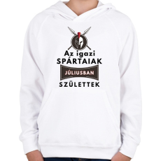 PRINTFASHION Júliusi SPARTAI - Gyerek kapucnis pulóver - Fehér