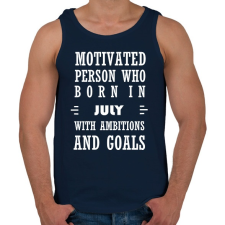 PRINTFASHION Júliusi születésű motivált személy ambíciókkal és célokkal - Férfi atléta - Sötétkék atléta, trikó