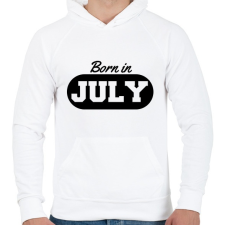 PRINTFASHION Júliusi szülinap - Férfi kapucnis pulóver - Fehér férfi pulóver, kardigán