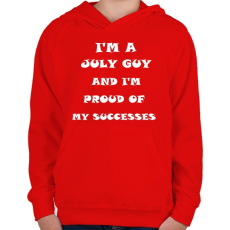 PRINTFASHION Júliusi vagyok és büszke vagyok a sikereimre - Gyerek kapucnis pulóver - Piros