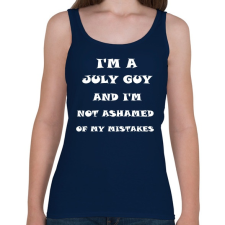 PRINTFASHION Júliusi vagyok és nem szégyellem a hibáimat - Női atléta - Sötétkék női trikó