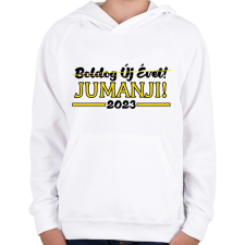 PRINTFASHION Jumanji - 2023 - Gyerek kapucnis pulóver - Fehér gyerek pulóver, kardigán