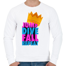 PRINTFASHION jump dive fall reapeat - Férfi pulóver - Fehér férfi pulóver, kardigán