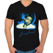 PRINTFASHION Jungkook - Férfi V-nyakú póló - Fekete férfi póló