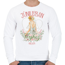 PRINTFASHION Júniusban férjhez megyek - Férfi pulóver - Fehér férfi pulóver, kardigán