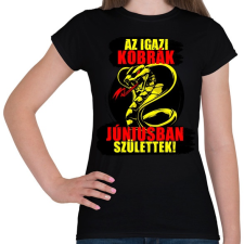 PRINTFASHION Júniusi Kobra - Női póló - Fekete női póló