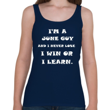 PRINTFASHION Júniusi vagyok és nem veszítek hanem tanulok - Női atléta - Sötétkék női trikó