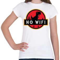 PRINTFASHION Jurassic p - No wifi  - Női póló - Fehér